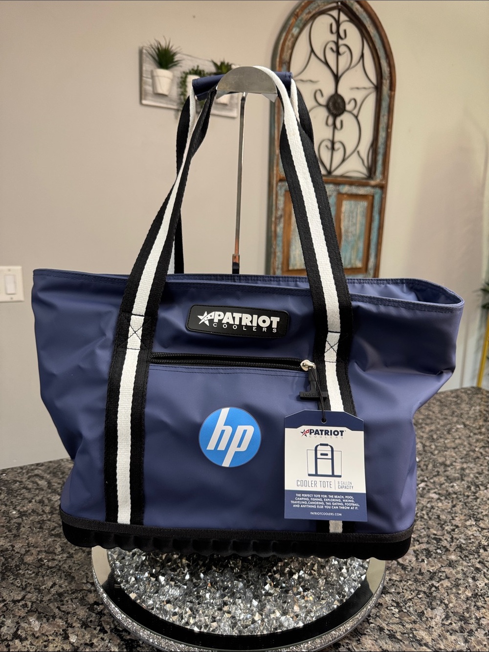 Patriot Navy cooler Tote with HP Accent NEW